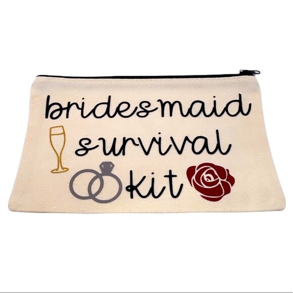 NWT WOOL + PEPPER CO. Bridesmaid Survival Kit CUSTOM Zipper Bag - Picture 1 of 3